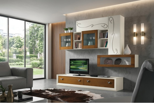 TV Mauer Wunnzëmmer Mauer Abaumauer Wunnzëmmer Miwwelen Luxus RTV Wunnzmauer Schaf Regal
