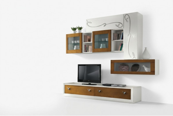 TV Mauer Wunnzëmmer Mauer Abaumauer Wunnzëmmer Miwwelen Luxus RTV Wunnzmauer Schaf Regal