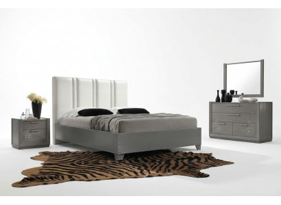 Luxus Set Schlofzëmmer Bett Nuetsdësch Kommode Spigel Grupp Garnitur Nei 5 Stéck.
