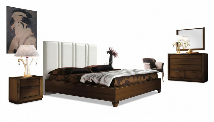 Schlofkummer Bett Nuetsdësch Kommode Spigel Duebel Polster Better Luxus 5stg.