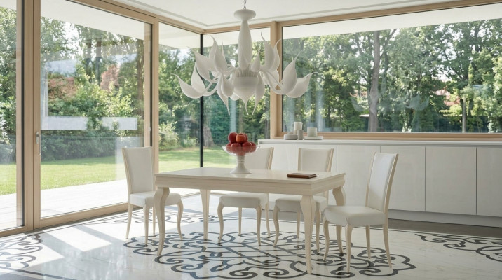 Iesszëmmer Iessdësch Stull Iess Dësch Design Grupp Dëscher Holz Modern Set 5tlg.