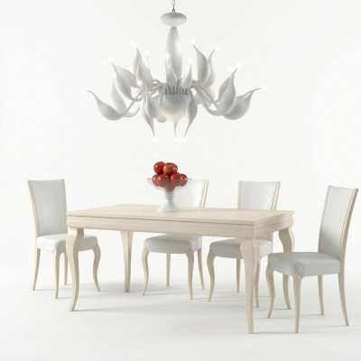 Iesszëmmer Iessdësch Stull Iess Dësch Design Grupp Dëscher Holz Modern Set 5tlg.