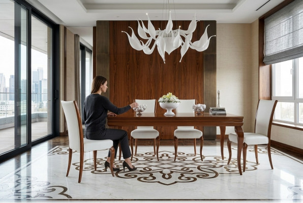 Luxus Iessdësch Dësch Dëscher Iessen Holz Modern Design Auszéibar Iesszëmmer Italienesch