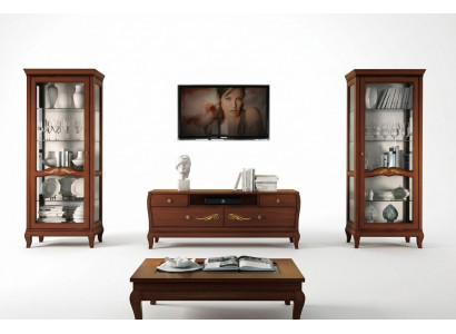 rtv Set 3-tëg. Wunnzëmmer Vitrinn TV Modern Holz Miwwelen Schaf Stil Neie Grupp