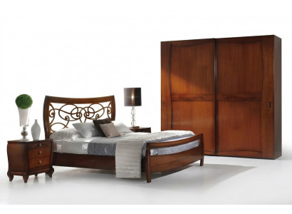 Schlofzëmmer Bett Nachtdësch Better Duebel Hotel Design Holz Garnitur Set 3tlg.