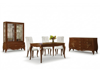Iesszëmmer Iessdësch Stull Kommode Vitrine Grupp Iess Holz Garnitur Nei Set 7stéck.