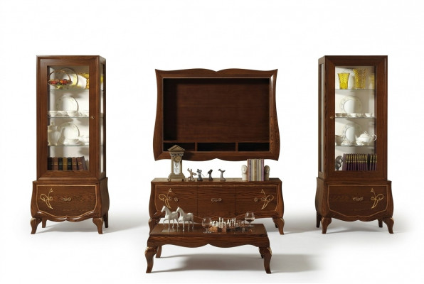 rtv Set Wunnzëmmer Vitrine tv Modern Holz Miwwel Schaf Stil Grupp Italienesch