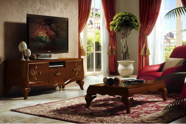 Lowboard Schaf rtv Wunnzëmmer TV Holz Miwwel Schaf Klassesch Sideboard Nei