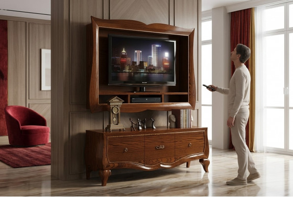 Lowboard RTV Schaf Sideboard Schaf TV Holz Klassesch Kommoud Design Nei