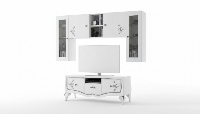 Wunnwand RTV Schaf Sideboard Schaf TV Holz Lowboard Kommode Design Miwwel Nei