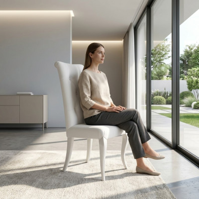 Iesszëmmerstull Stull Iesszëmmer Modern Still Holz Design Iess Wäiss Sëtz Fauteuil