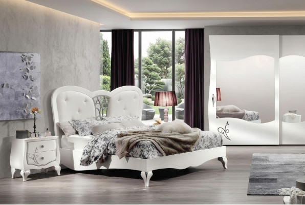 Schlofkummer Bett Nopeschdësch Better Holz Design Bettgestell Garnitur Nei Set 3tlg