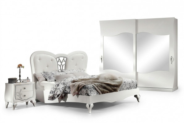 Schlofkummer Bett Nopeschdësch Better Holz Design Bettgestell Garnitur Nei Set 3tlg