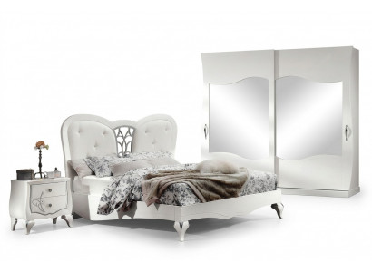 Schlofkummer Bett Nopeschdësch Better Holz Design Bettgestell Garnitur Nei Set 3tlg