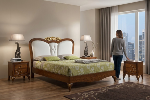 Schlofzëmmer Bett Nuetsdësch Holz Design Better Nuetsdëscher Set 3tlg. Miwwel Sets
