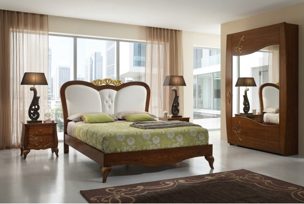 Schlofzëmmer Bett Nuetsdësch Holz Design Better Nuetsdëscher Set 3tlg. Miwwel Sets