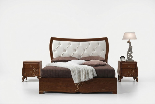Bett Better Bettrahmen Holz Duebel Schlofzëmmer Braun Modern Duebelbett Miwwelen