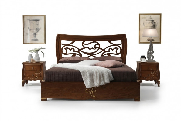 Duebelbett Better Beddrumm Bett Holz Duebel Schlofzëmmer Brong Modern 160x200