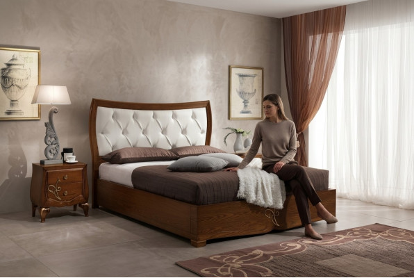 Schlofkummer Bett Nuetstësch Better Grupp Holz Duebel Design Garnitur Set 3tlg