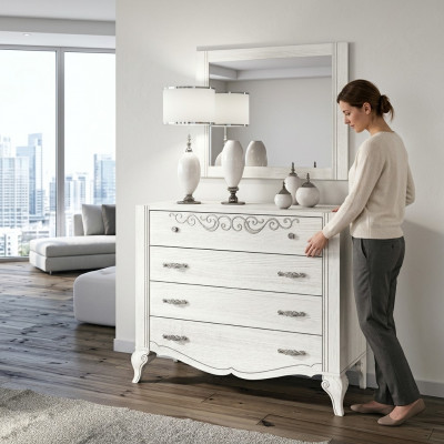 Luxus Set 2-Deeler Kommode Spigel Grupp Holz Konsol Kommoden Schaf Modern Nei