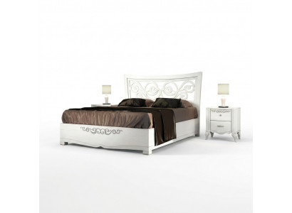 Set 3tlg Schlofzëmmer Bett Nuetsdësch Better Duebelbett Holz Grupp Garnitur Nei