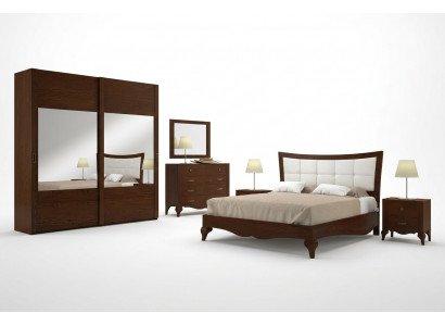 Set 6-teileg Schlofkummer Bett Nuetsdësch Kleederschaf Kommode Spigel Garnitur