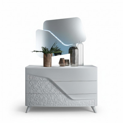 Luxus Set 2tlg Kommod Spigel Kommoden Holz Konsole Modern Design Wäiss Nei