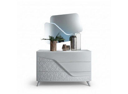 Luxus Set 2tlg Kommod Spigel Kommoden Holz Konsole Modern Design Wäiss Nei