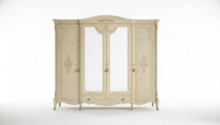 Garderob Schaf Barock Stil Miwwelen Klassesch Schlofzëmmer Schief Holz