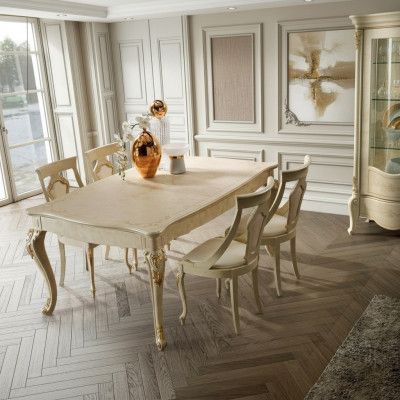 Auszéibaren Iessdësch Klassesch Design Dësch Italienesch Miwwelen Dëscher Holz Iess