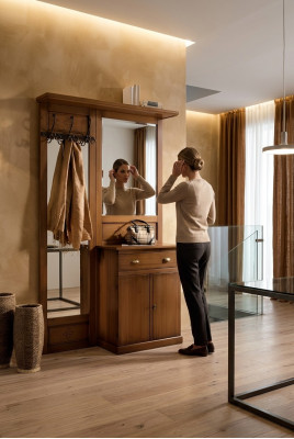 Garderob Regal Schaf Kleederschaf Miwwelen Schief Garderoben Kommoud Holz