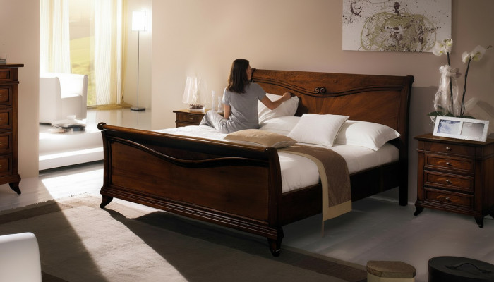 Duebelbett Schlofzëmmer Bett Miwwelen Holz Design Vaccari giovanni Better Massiv