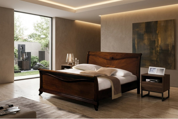 Duebelbett Schlofzëmmer Bett Miwwelen Holz Design Vaccari giovanni Better Massiv