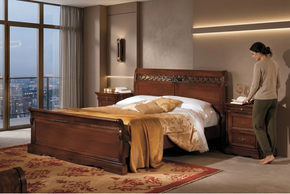 Nuechtstësch Massivholz Schaf Möbel Bett Duebel Möbel Schloofzëmmer Italien 3tlg