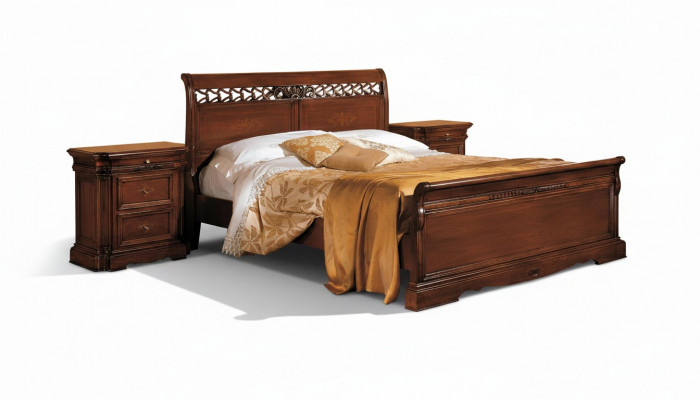 Duebelbett Massivholz Schlofkummer Miwwelen Design Bett Miwwelen Vaccari cav giovanni