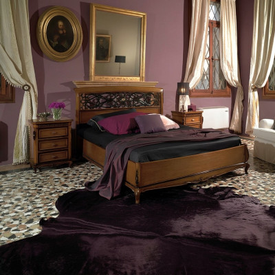 Bett Duebelbett Design Schlofzëmmer Massivholz Vaccari cav giovanni Miwwelen Nei