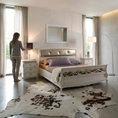 Design Schlofkummer Miwwelen Duebelbett Massivholz Vaccari cav giovanni Miwwelen Nei