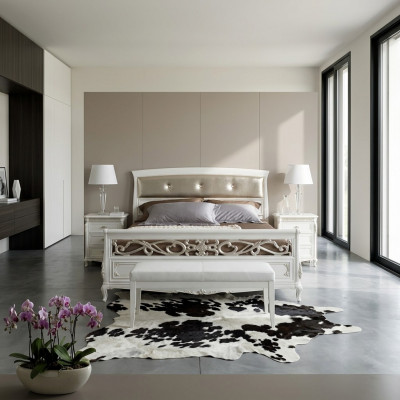 Design Schlofkummer Miwwelen Duebelbett Massivholz Vaccari cav giovanni Miwwelen Nei