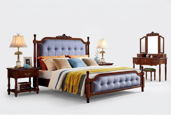 Bett Luxus Schlofkummer Duebelbett Holz Polster Bettekader Chesterfield