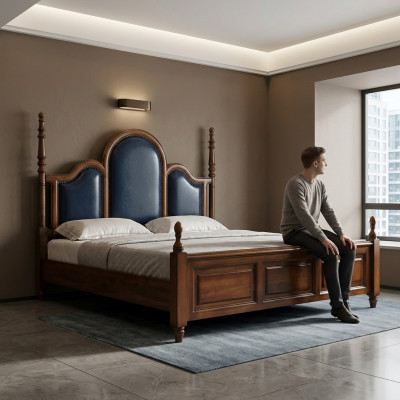 Duebelbett Holz Polster Luxus Schlofkummer Better Duebel Bettrahmen