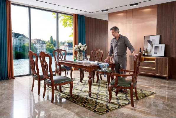 Dësch Iessdësch Design Miwwelen Iesszëmmer Holzdësch Luxus Landhaus Stil