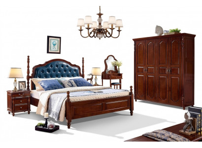 Bett 2x Nuetsdëscher 3 tlg. Schlofzëmmer Set Design Luxus Klassesch