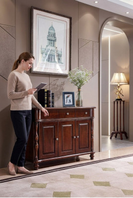 Kommode Braun Anrichte Sideboard Massiv Holz Schaf Möbel Design