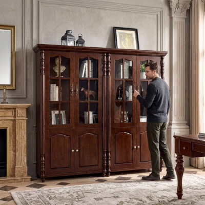 Bicherregal Vitrinn Schaf Regal Holz Schaf Bicherschaf Miwwel 2tlg