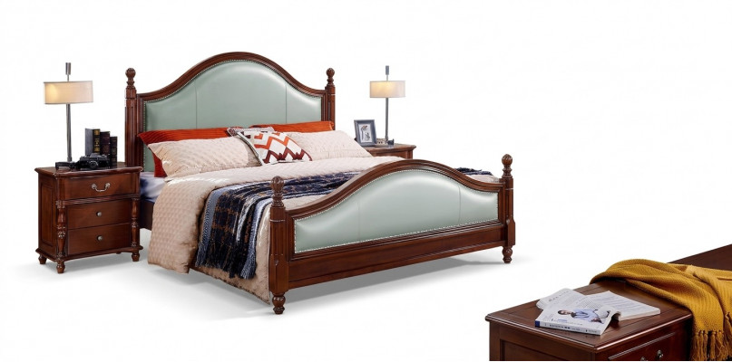 Bett Duebelbett Holzbett Miwwelen Massivholz Schlofkummer Holz Better
