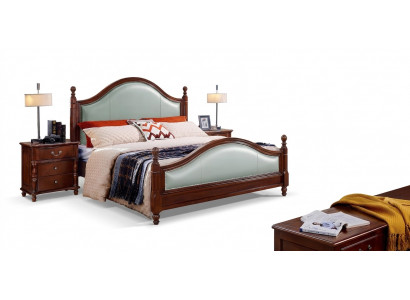 Bett Duebelbett Holzbett Miwwelen Massivholz Schlofkummer Holz Better