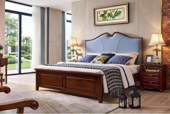 Schlofkummer Bett Nuetsdësch Better Duebel Holz Bettgestell Set 3tlg.
