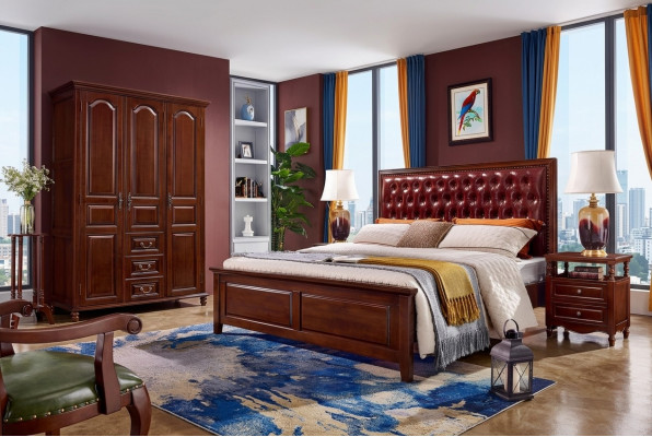 Bett 2x Nuetsdëscher Kleederschaf Schlofzëmmer Miwwelen Design 4-deleg.