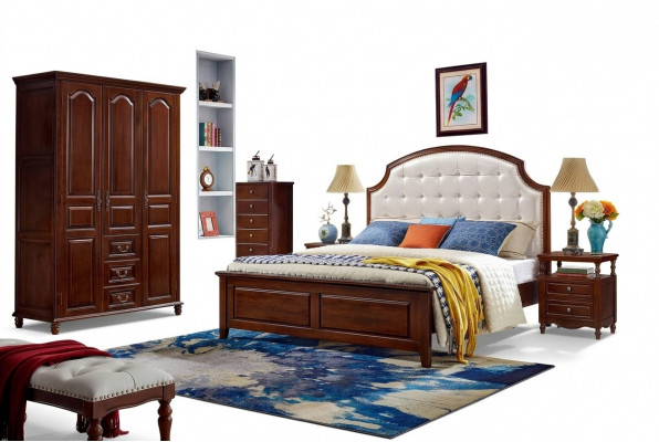 Schlofzëmmer Set Bett 2x Nuetsdëscher Schaf Klassesch 4 Deeler.