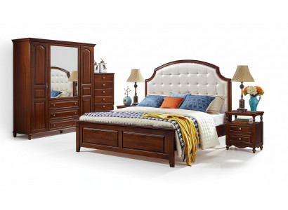 Luxus Set 3-Deeler: Bett, 2 Nuechtstischen, Schlofkummer Betten, Holz Bettgestell